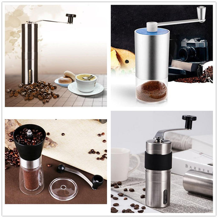 Crofta Coffee Manual Grinder with Cleaning Brush + Mesh Filter Holder Maker + Scoop