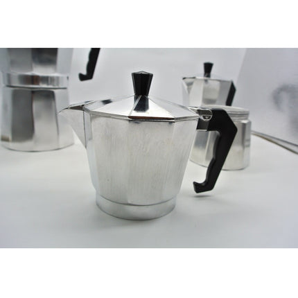 Crofta 2 Pieces Homemade Moka Pot Aluminum Coffee Maker Coffee Cup Handmade 3 Cups&6 Cups