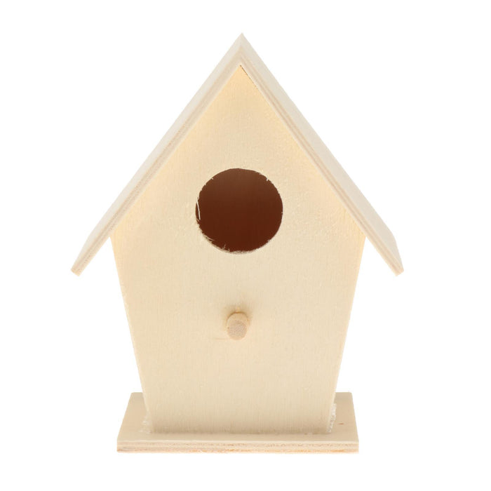 Crofta Wooden Bird House for Outside,Bird Nesting Box,Unfinished Paintable Style3