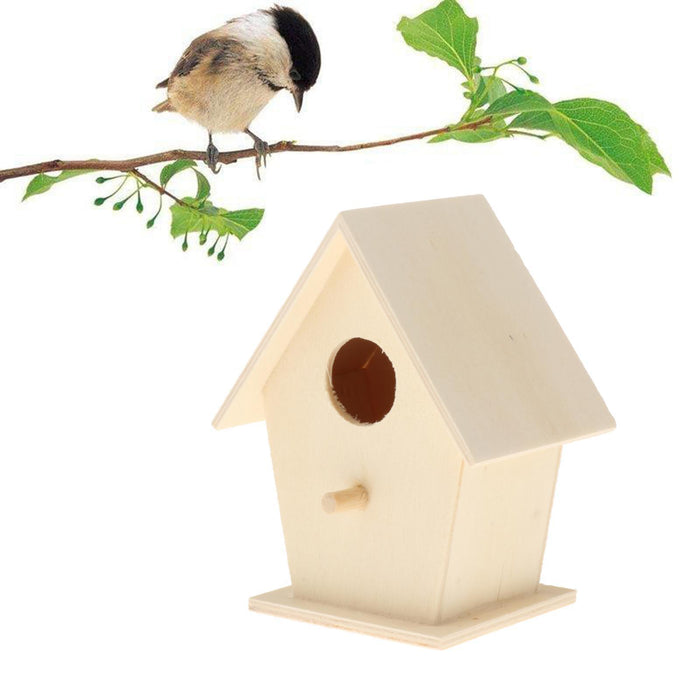 Crofta Wooden Bird House for Outside,Bird Nesting Box,Unfinished Paintable Style3