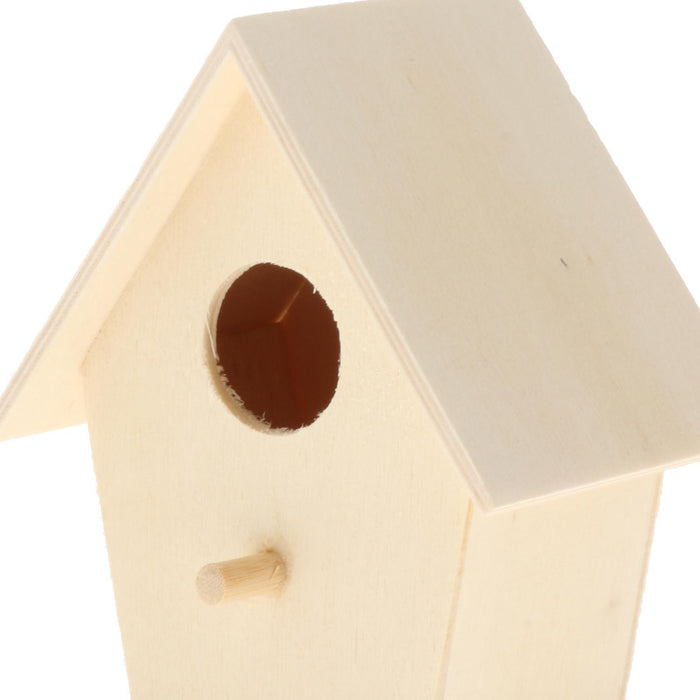 Crofta Wooden Bird House for Outside,Bird Nesting Box,Unfinished Paintable Style3