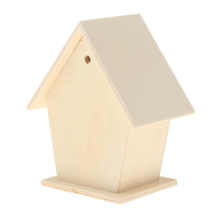 Crofta Wooden Bird House for Outside,Bird Nesting Box,Unfinished Paintable Style3