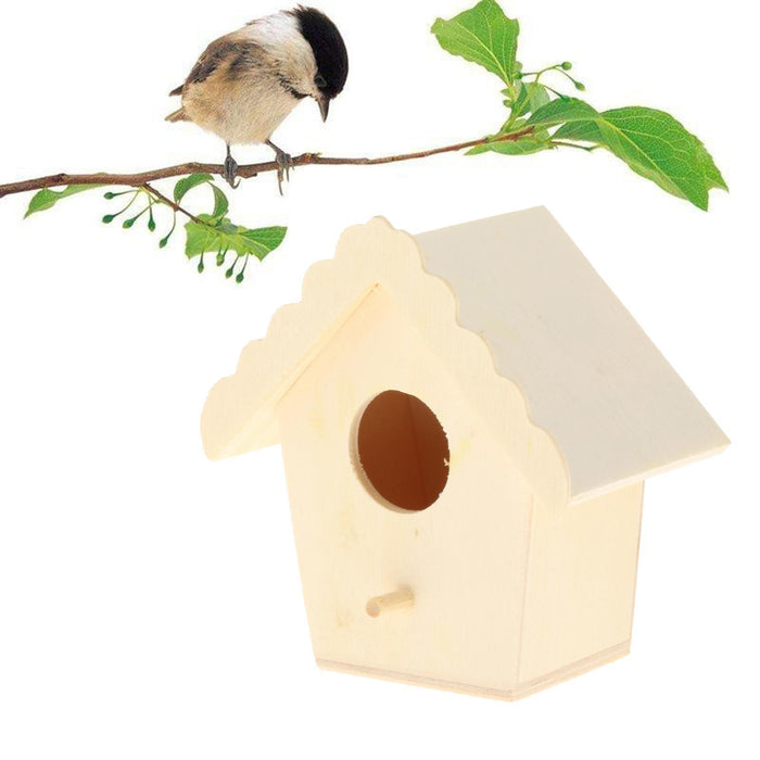 Crofta Wooden Bird House for Outside,Bird Nesting Box,Unfinished Paintable Style4