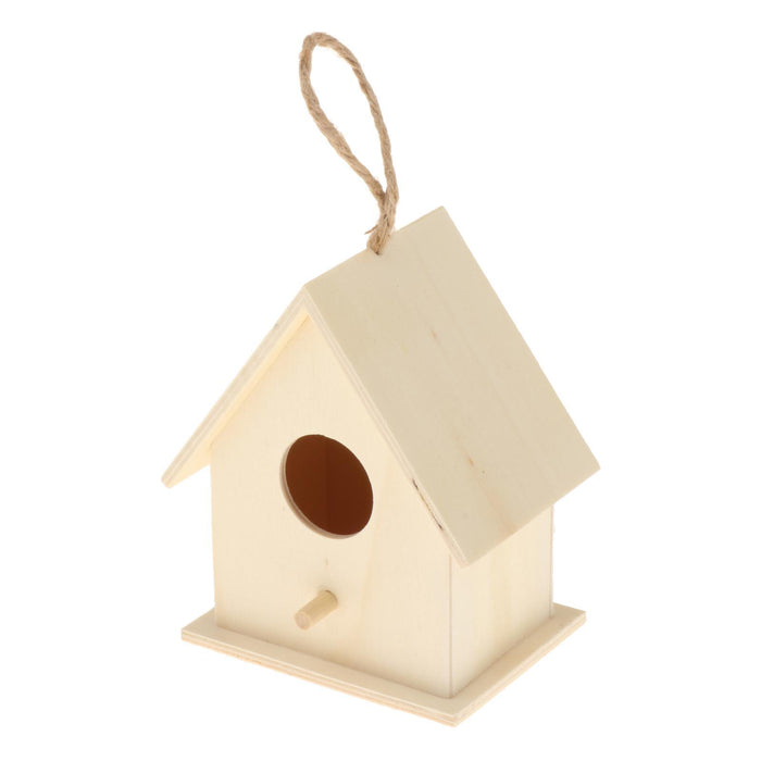 Crofta Wooden Bird House for Outside,Bird Nesting Box,Unfinished Paintable Style6