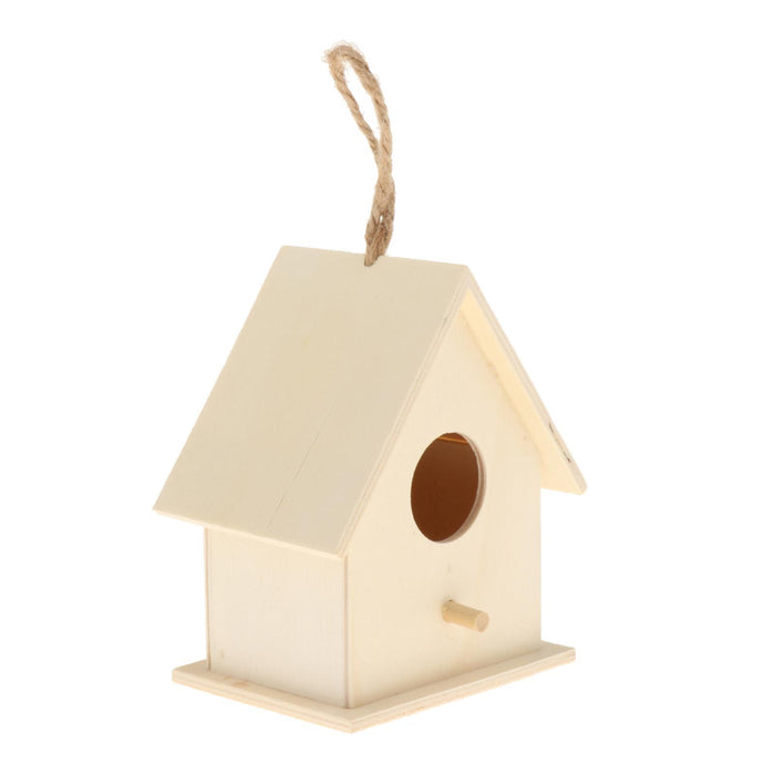 Crofta Wooden Bird House for Outside,Bird Nesting Box,Unfinished Paintable Style6