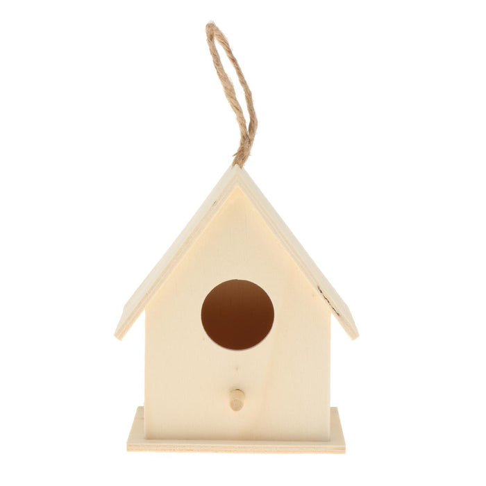 Crofta Wooden Bird House for Outside,Bird Nesting Box,Unfinished Paintable Style6