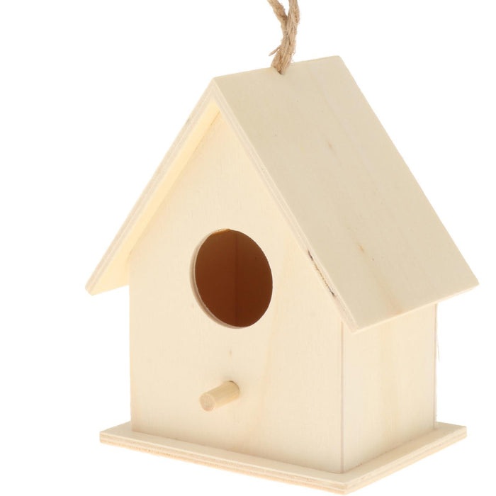 Crofta Wooden Bird House for Outside,Bird Nesting Box,Unfinished Paintable Style6