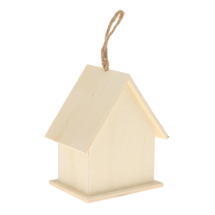 Crofta Wooden Bird House for Outside,Bird Nesting Box,Unfinished Paintable Style6