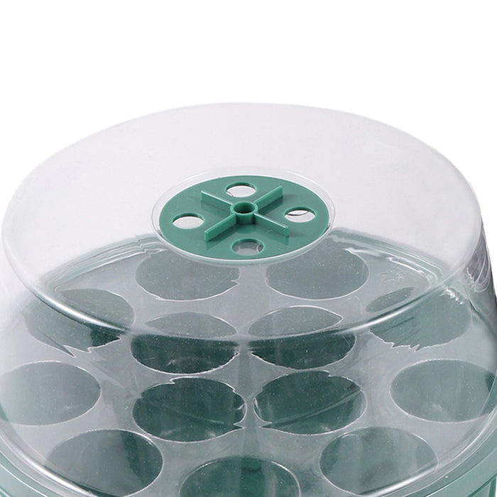 Crofta 13 Holes Plant Starting Tray Set with Vents 8x5inch Starter Tray for Flowers Green