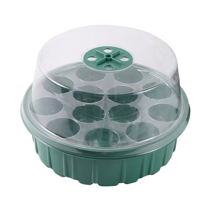 Crofta 13 Holes Plant Starting Tray Set with Vents 8x5inch Starter Tray for Flowers Green