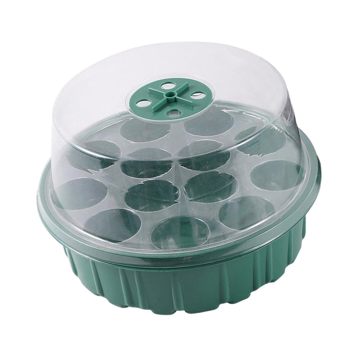 Crofta 13 Holes Plant Starting Tray Set with Vents 8x5inch Starter Tray for Flowers Green