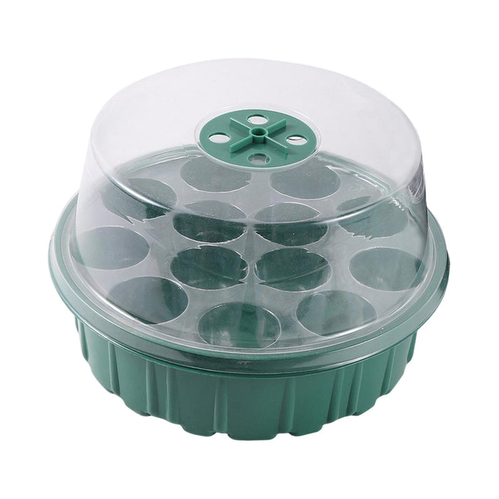 Crofta 13 Holes Plant Starting Tray Set with Vents 8x5inch Starter Tray for Flowers Green