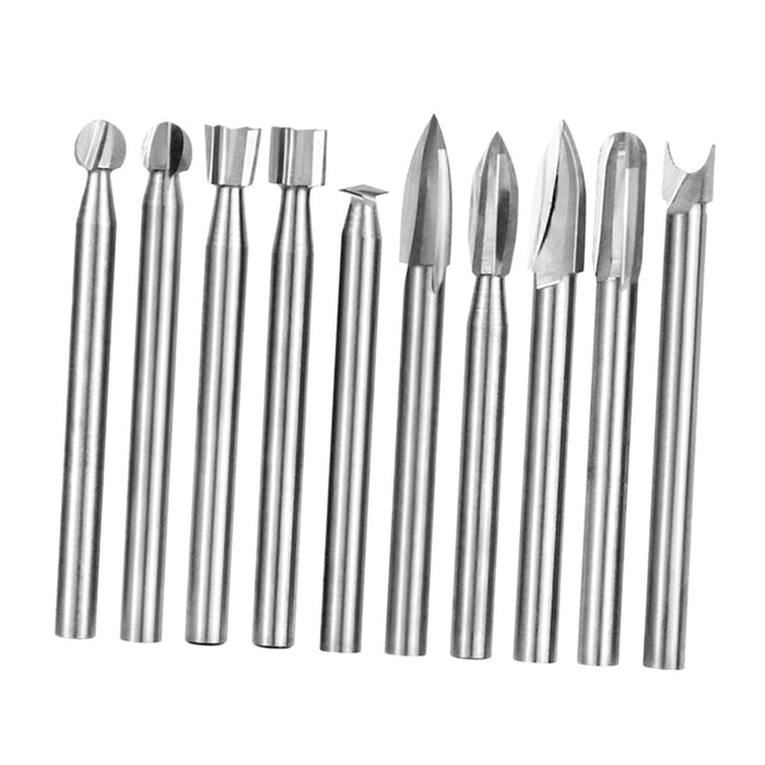 Crofta 10 Pieces Wood Carving Bit for Rotary Tools Versatile Model Making Engraving