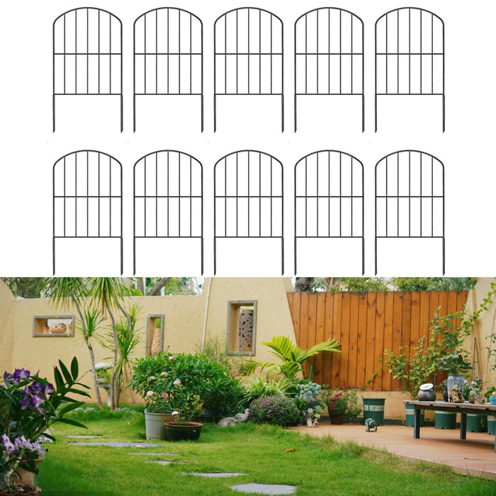 Crofta 10Pcs Accessory Multifunctional for Yard Landscape Metal Garden Fence Panels