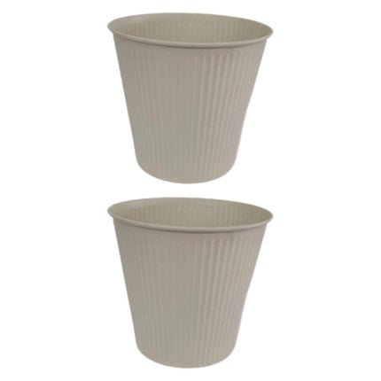 Crofta 2 Pieces Flower Buckets Sculpture Gift Flower Pots for Garden Desktop Office White