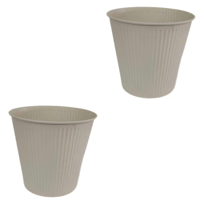 Crofta 2 Pieces Flower Buckets Sculpture Gift Flower Pots for Garden Desktop Office White