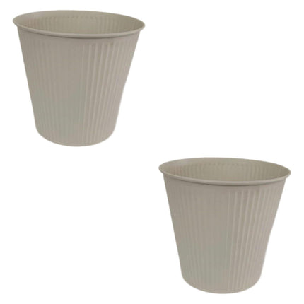 Crofta 2 Pieces Flower Buckets Sculpture Gift Flower Pots for Garden Desktop Office White