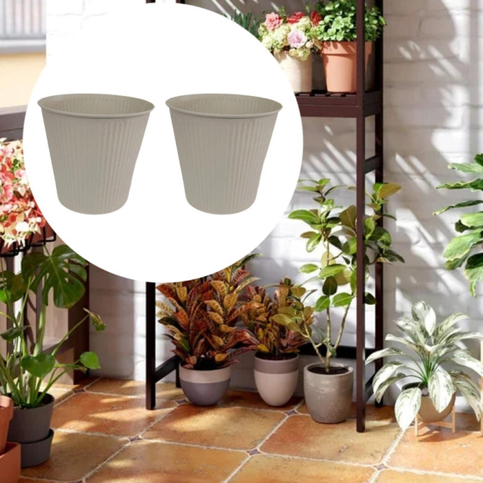 Crofta 2 Pieces Flower Buckets Sculpture Gift Flower Pots for Garden Desktop Office White