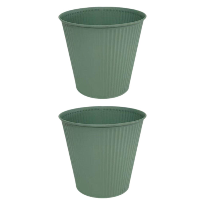 Crofta 2 Pieces Flower Buckets Sculpture Gift Flower Pots for Garden Desktop Office Green