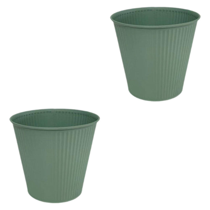 Crofta 2 Pieces Flower Buckets Sculpture Gift Flower Pots for Garden Desktop Office Green