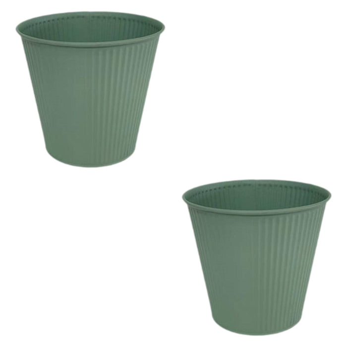 Crofta 2 Pieces Flower Buckets Sculpture Gift Flower Pots for Garden Desktop Office Green