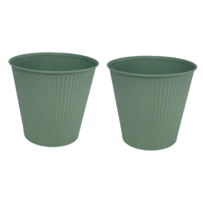 Crofta 2 Pieces Flower Buckets Sculpture Gift Flower Pots for Garden Desktop Office Green