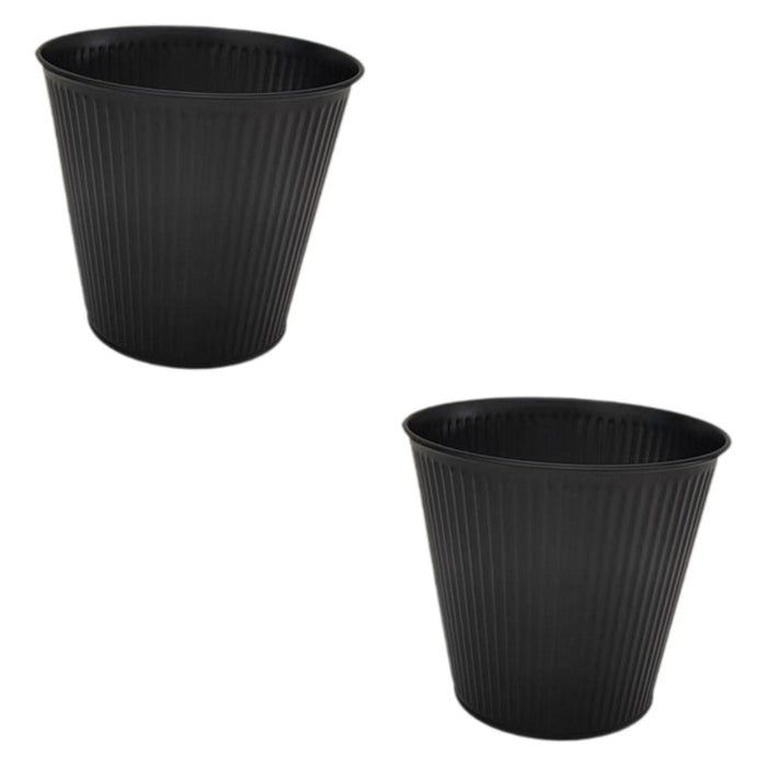 Crofta 2 Pieces Flower Buckets Sculpture Gift Flower Pots for Garden Desktop Office Black