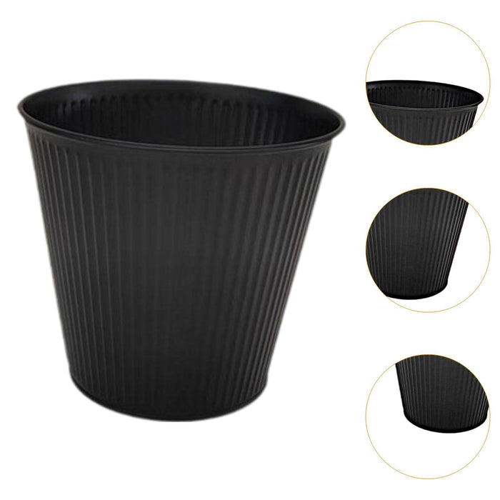 Crofta 2 Pieces Flower Buckets Sculpture Gift Flower Pots for Garden Desktop Office Black