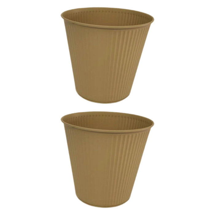 Crofta 2 Pieces Flower Buckets Sculpture Gift Flower Pots for Garden Desktop Office Yellow