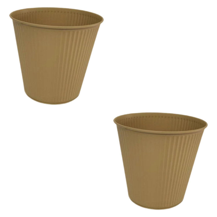 Crofta 2 Pieces Flower Buckets Sculpture Gift Flower Pots for Garden Desktop Office Yellow