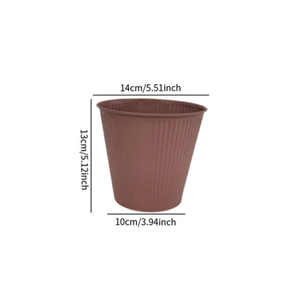 Crofta 2 Pieces Flower Buckets Sculpture Gift Flower Pots for Garden Desktop Office Brown