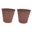 Crofta 2 Pieces Flower Buckets Sculpture Gift Flower Pots for Garden Desktop Office Brown