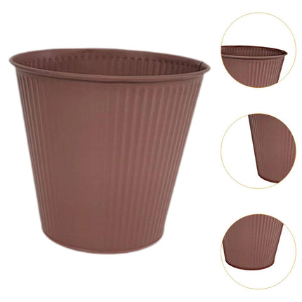 Crofta 2 Pieces Flower Buckets Sculpture Gift Flower Pots for Garden Desktop Office Brown