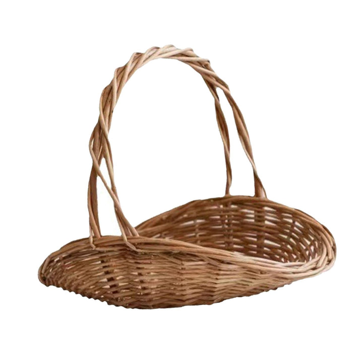 Crofta Woven Basket Fruit Basket Portable Pastoral Basket for Park Countryside Trip 30cmx24cmx25cm