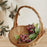 Crofta Woven Basket Fruit Basket Portable Pastoral Basket for Park Countryside Trip 30cmx24cmx25cm