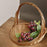 Crofta Woven Basket Fruit Basket Portable Pastoral Basket for Park Countryside Trip 30cmx24cmx25cm