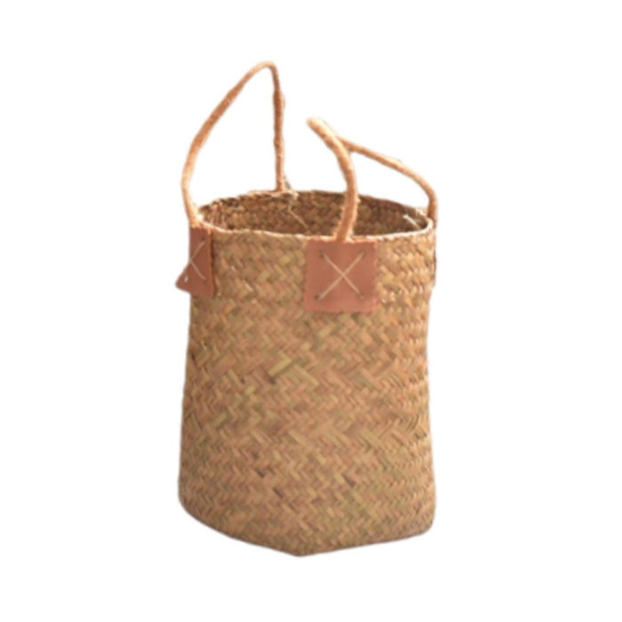 Crofta Woven Plant Basket Organizer Rustic Planter Basket for Office Bedroom Picnic Diameter 16cm