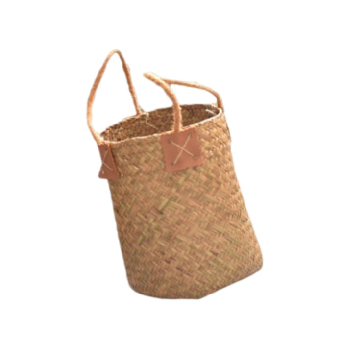 Crofta Woven Plant Basket Organizer Rustic Planter Basket for Office Bedroom Picnic Diameter 16cm