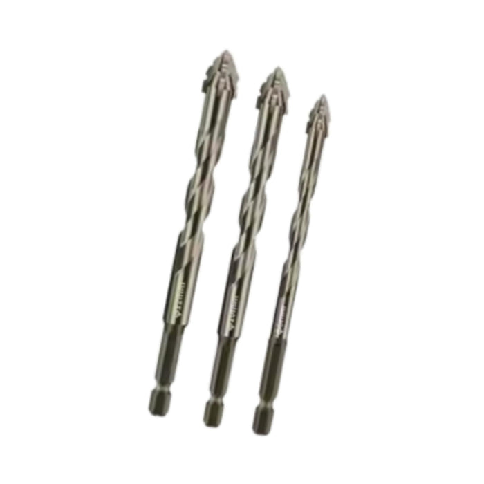 Crofta 3Pcs Four Flute Sawtooth Eccentric Drill Bits Home Drill Bits for Brick Tile