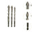 Crofta 3Pcs Four Flute Sawtooth Eccentric Drill Bits Home Drill Bits for Brick Tile