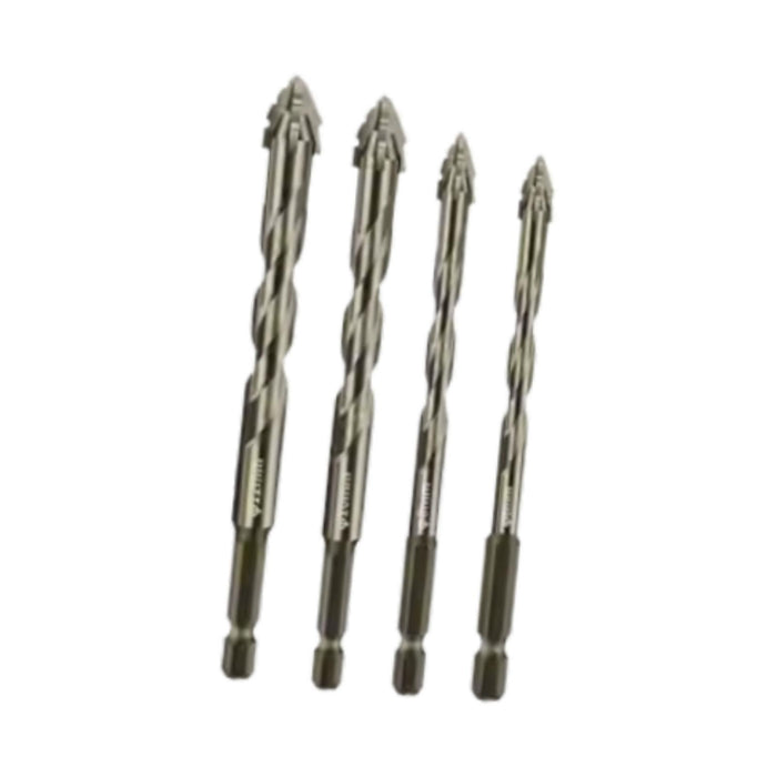 Crofta 4Pcs Four Flute Sawtooth Eccentric Drill Bits Sturdy for Tile Metal Concrete