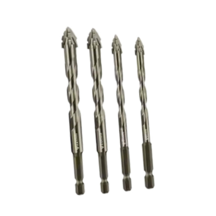 Crofta 4Pcs Four Flute Sawtooth Eccentric Drill Bits Sturdy for Tile Metal Concrete