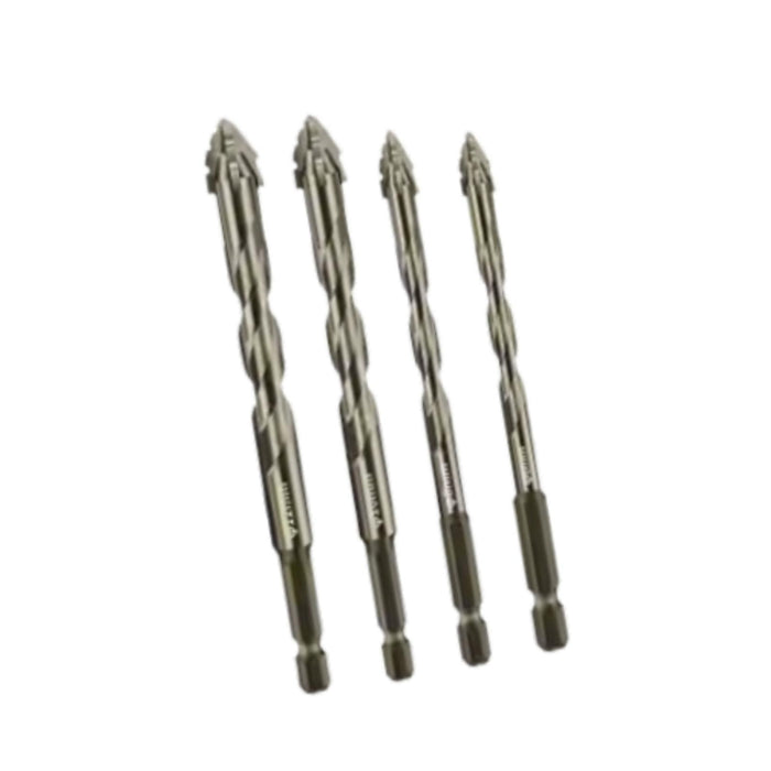 Crofta 4Pcs Four Flute Sawtooth Eccentric Drill Bits Sturdy for Tile Metal Concrete