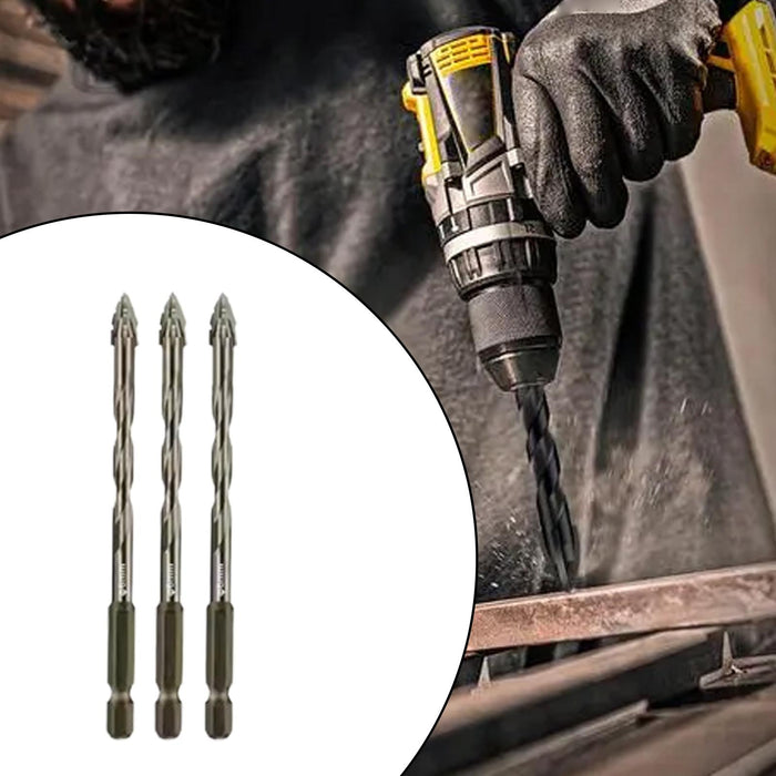 Crofta 3x Four Flute Sawtooth Eccentric Drill Bits Skewed Head Eccentric Drill Bits 6mm