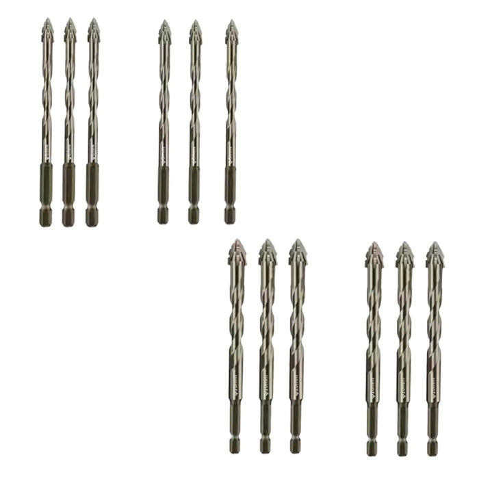 Crofta 3x Four Flute Sawtooth Eccentric Drill Bits Skewed Head Eccentric Drill Bits 6mm