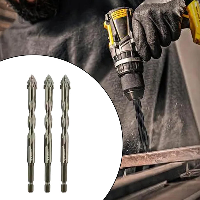 Crofta 3x Four Flute Sawtooth Eccentric Drill Bits Skewed Head Eccentric Drill Bits 10mm