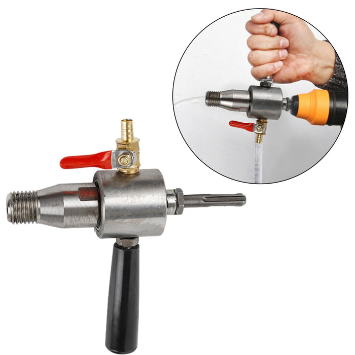 Crofta Electric Drill Water Drilling Tool Steel Repair Part Electric Hammer Convert With 1 Round Handle