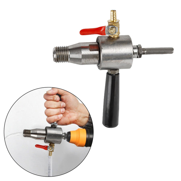 Crofta Electric Drill Water Drilling Tool Steel Repair Part Electric Hammer Convert With 1 Hex Handle