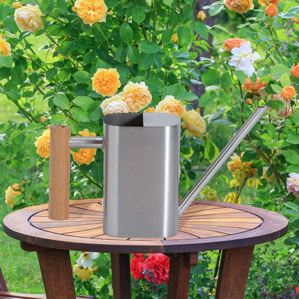 Crofta Watering Can 500ml Stainless Steel with Long Mouth for Outdoor Garden Flower Silver