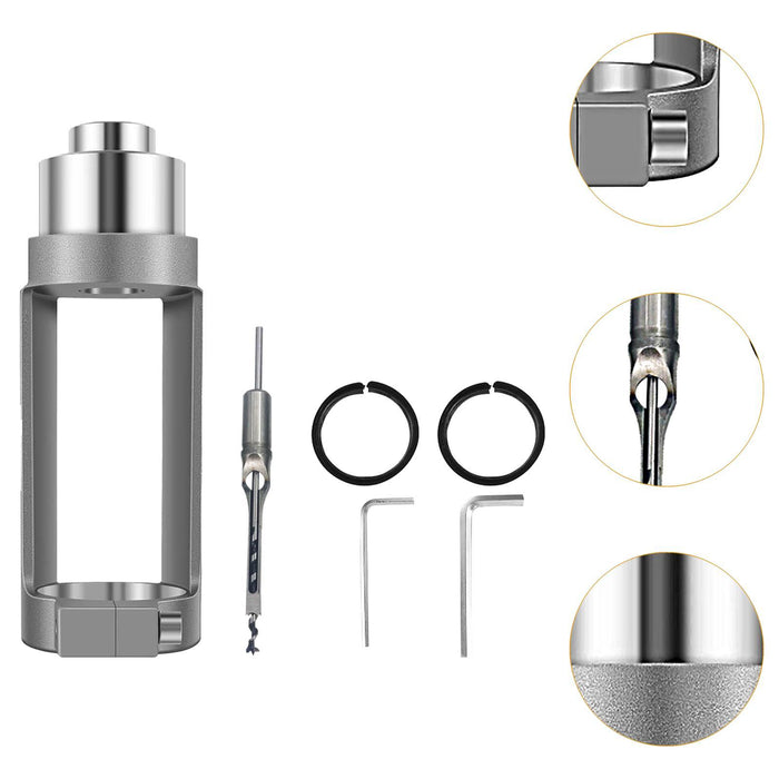 Crofta Square Hole Drill Fixed Bracket with Bit Attachment for Handheld Power Drill 8mm Bit